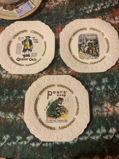 Three vintage advertisement plates free postage