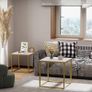 Nesting Tables, Set of 2 End Table, Coffee Tables, Side Table with Metal Frame for Living Room/Bedroom/Balcony/Office/Apartment, Diameter 50/45 cm (Gold Frame, White Marble Top) Image 5