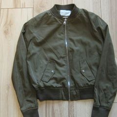 ladies army green crop style lightweight jacket/anorak size small 8 to 10