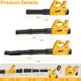 Cordless Leaf Blower for Dewalt 18V Battery, 6 Speeds Handheld Electric Air Blower Powerful for Garden Lawn Care Leaf Snow Blowing,Car Computer Dust Cleaner (Tool Only,no Battery) Image 3