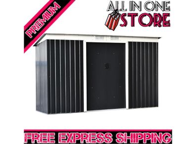 9ft x 4.25ft Corrugated Garden Metal Storage Shed Outdoor Equipment Tool Box with Foundation Ventilation & Doors (FREE SHIPPING)