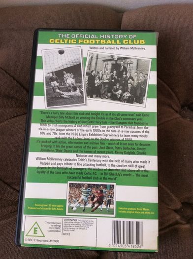 Glasgow Celtic FC Official Club History Centenary Edition On VHS Video Official Club Product Collectors Item