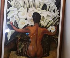 Lovely large picture in wooden frame