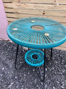 Turquoise Outdoor Retro Bistro Table