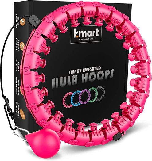 Smart Hula Ring Hoops, Weighted Hula Circle 24 Detachable Fitness Ring with 360 Degree Auto-Spinning Ball Gymnastics, Massage, Adult Fitness for Weight Loss (FREE POSTAGE)