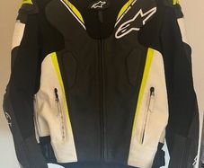 Alpinestars Atem V3 Leather Jacket - Black/White/F