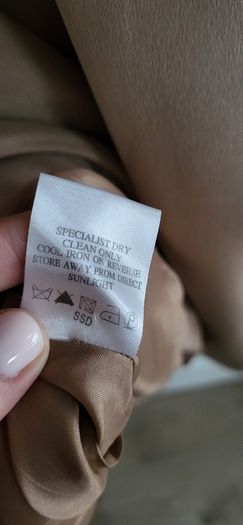 LK BENNETT 100% Silk Tan Cowl neck dress Sz 14 UK (Fit 14-16UK) - Rrp 225 (New)