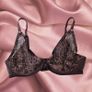 Edge O'Beyond luxury lingerie black and gold lace bra thong set 34DD Image 5