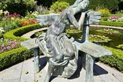 Bronze sleeping girl sculpture