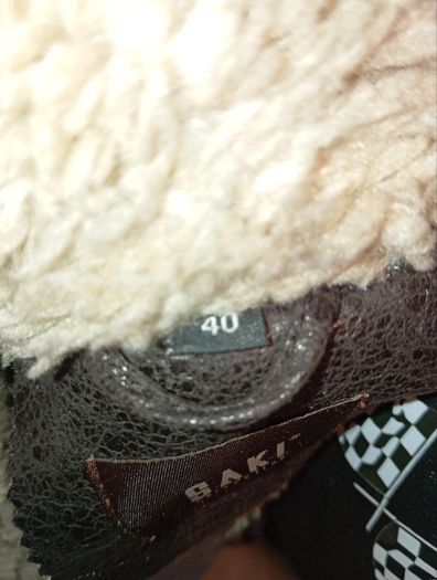 Saki Collection faux shearling aviator jacket / biker coat - Size 40