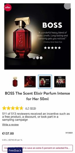 BOSS The Scent Elixir parfum for her