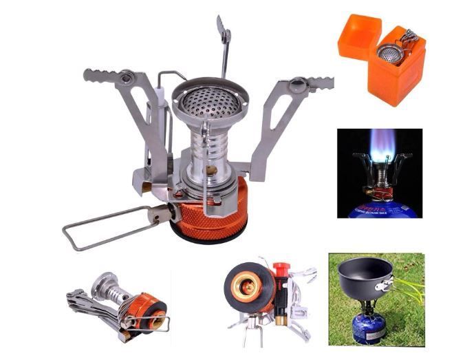 Camping Cookware Set, Camping Pot with Stove Picnic Hiking Utensil Gear Picnic Cookware Cooking Tool Set