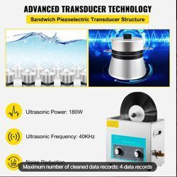 6L Ultrasonic Vinyl Record Cleaner Machine 40kHz Deep Cleaning LP Washer:AVAILABLE FOR PICK UP