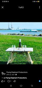 Flying Elephant picnic mini table for wine, drinks
