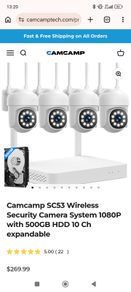 camcamp camera nvr kit sc53 camera X4 500gb hard drive new