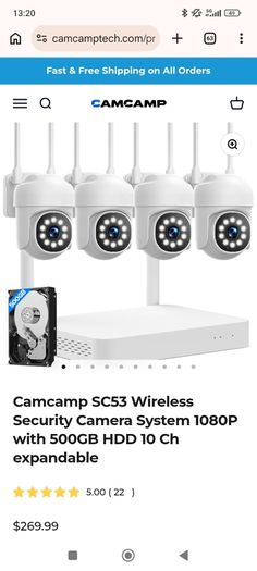 camcamp camera nvr kit sc53 camera X4 500gb hard drive new