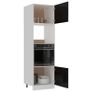 Microwave Cabinet High Gloss Black 60x57x207 cm Chipboard Image 2