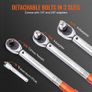 Torque Wrench, 1.3 cm Drive Click Torque Wrench 10-150ft.lb/14-204n.m, Dual-Direction Adjustable Torque Wrench Set, Mechanical Dual Range Scales Torque Wrench Kit with Adapters Extension Rod Image 5