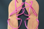 Beach sandals flip flops slippers pink UK6-7