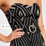River Island Black print belted bodycon dress Image 5
