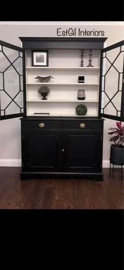 Black Elegant Living Room Cabinet Unit