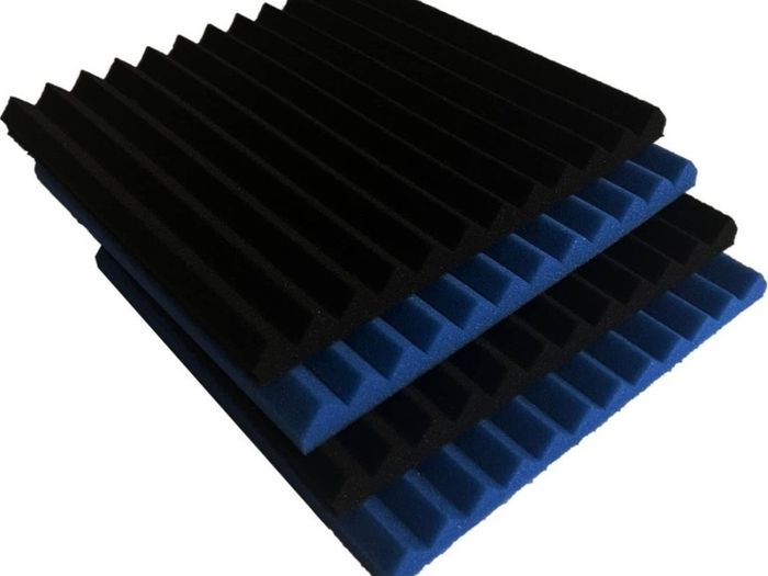 48 Pack Black blue 1" x 12" x 12" Acoustic Wedge Studio Foam Sound Absorption Wall Panels (FREE POSTAGE)