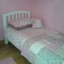 Single white wooden bed & bedside locker Image 3