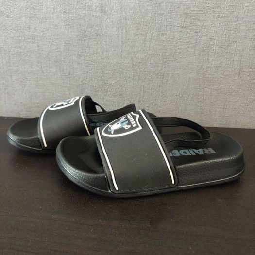 Toddler Black NFL Las Vegas Raiders Slider Sandals With Heel Strap