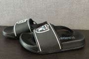 Toddler Black NFL Las Vegas Raiders Slider Sandals With Heel Strap