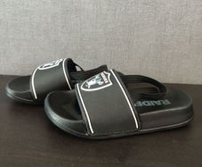 Toddler Black NFL Las Vegas Raiders Slider Sandals With Heel Strap