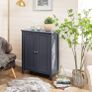 Bathroom cabinet Grey bathroom cabinet, freestanding bathroom cabinet, storage cabinet with 2 doors, with 2 adjustable shelf levels, grey Image 2