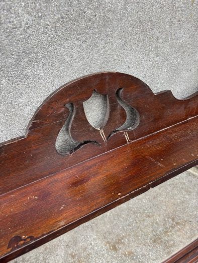 Wooden over mantel mirror