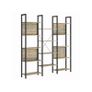 Bookcase  free-standing shelf with 14 shelves Oak colors with blue grain-black Image 3