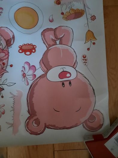 Pink Teddy stickers for wall