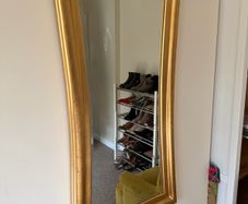 Gold Wall Mirror with Curved Frame