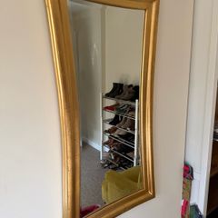 Gold Wall Mirror with Curved Frame