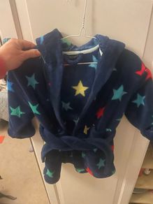 Next navy red, blue, green and yellow star dressing gown age 18months - 2 years