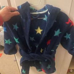 Next navy red, blue, green and yellow star dressing gown age 18months - 2 years