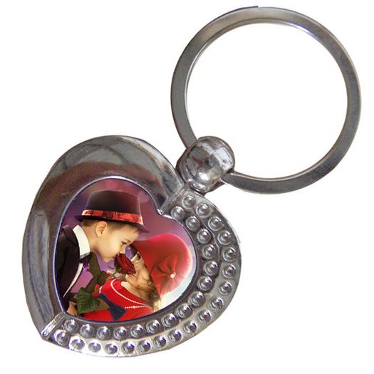 Personalized Metal keyring Keychain Heart shape great valentines day gift present
