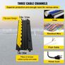 3 Channel Rubber Cable Protector Ramp 103x30x5.5 cm Heavy Duty Cable Wire Cord Cover Image 3
