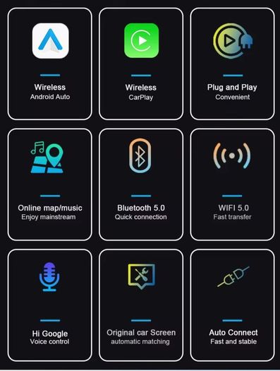 2 in 1 Wireless CarPlay Android Auto Adapter Apple Car play Dongle Mini Ai Box