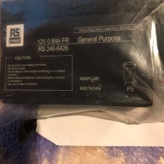 RS PRO RS PRO, 12V, 12V0.8AH, Lead Acid Rechargeable Battery, 800mAh