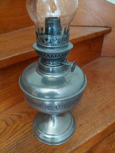 Antique French stainless steel lamp works