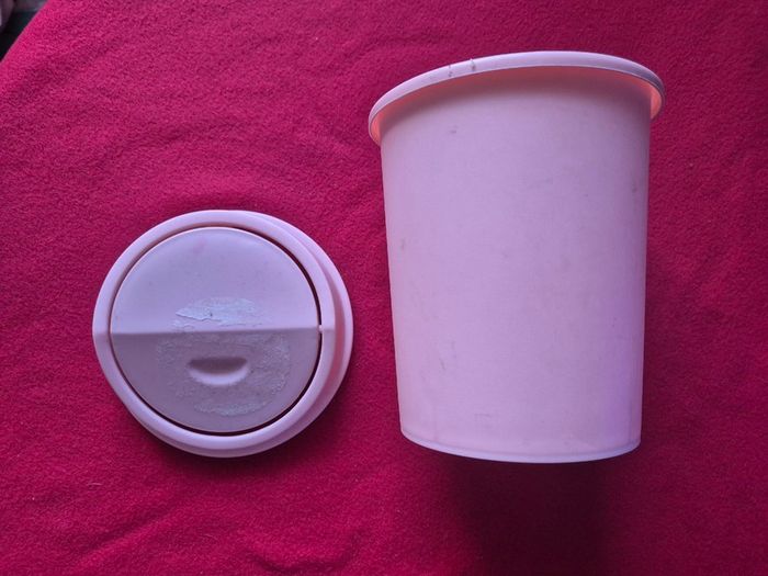 Small Pink Plastic 7inch Fliptop Food Waste Bin
