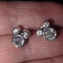 Sterling Silver Disney Mickey Mouse Silhouette Earrings New Image 3
