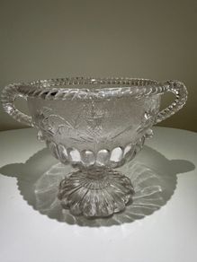 Vintage 1920s British (Thistle and Daisy) - Clear Glass Bowl