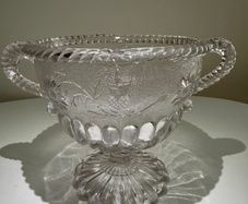 Vintage 1920s British (Thistle and Daisy) - Clear Glass Bowl