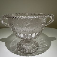Vintage 1920s British (Thistle and Daisy) - Clear Glass Bowl