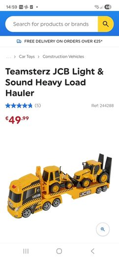 JCB truck digger construction toy