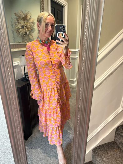 Never fully dressed tiered midi dress